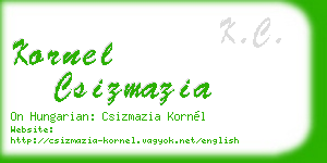 kornel csizmazia business card