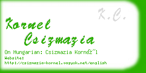 kornel csizmazia business card